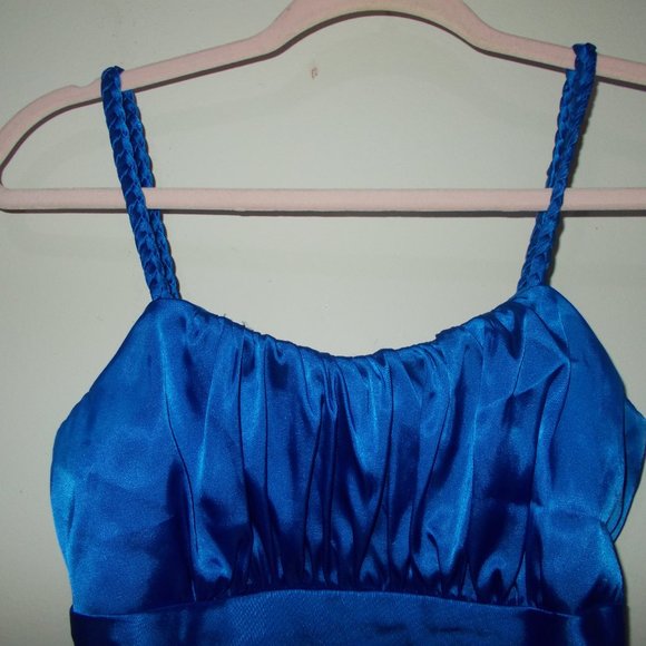 Y2K Shiny Sleeveless Top Blue Size Medium - Picture 2 of 6